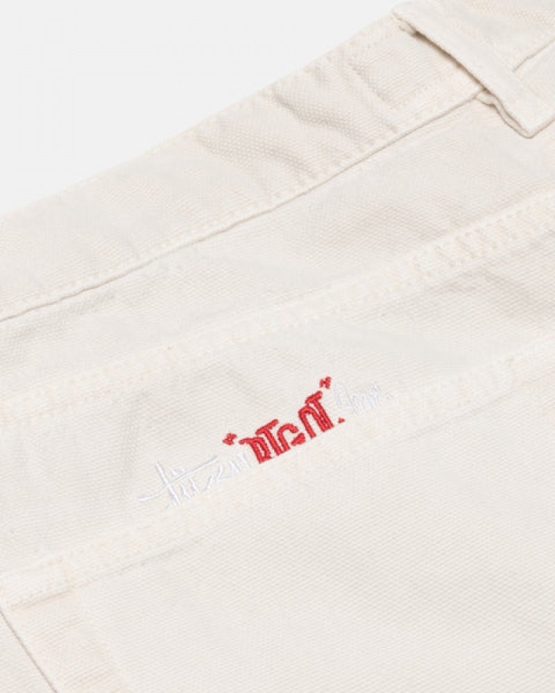 Stussy Big Ol' Jean Washed Canvas Men Denim Beige | NSL-3620