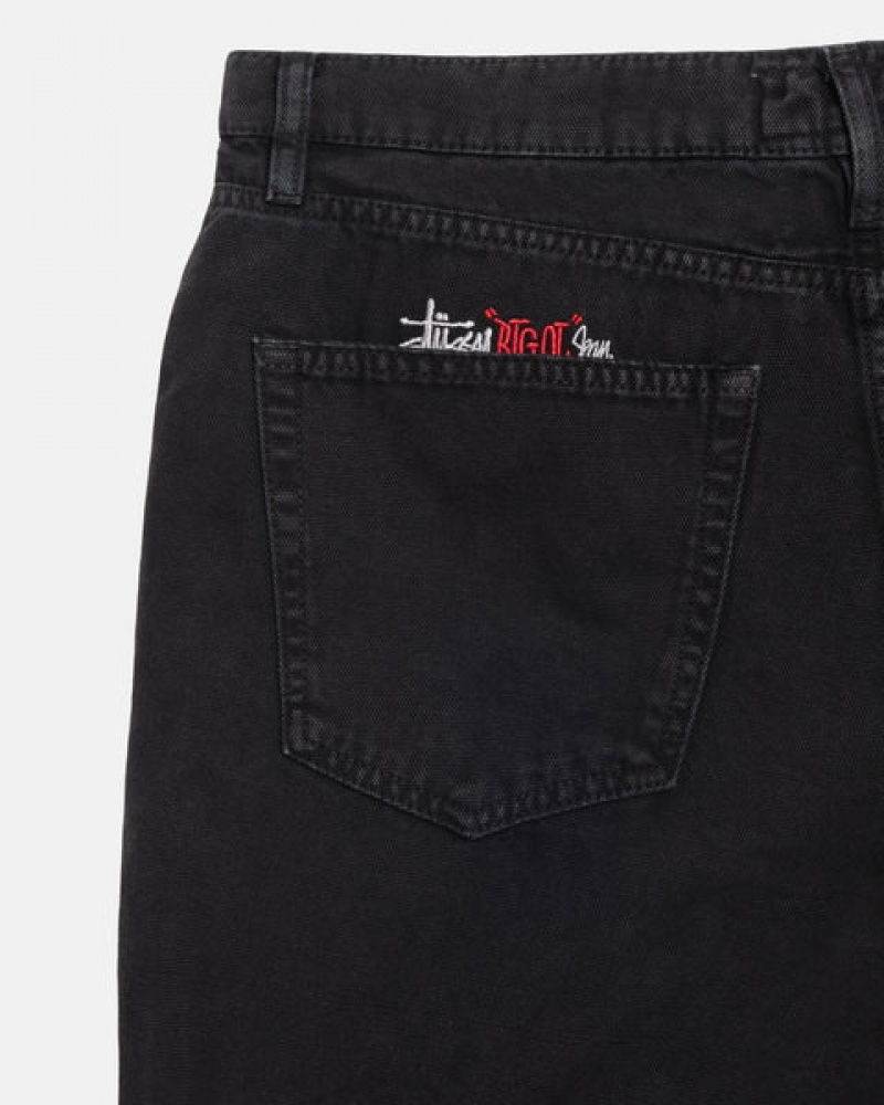 Stussy Big Ol' Jean Washed Canvas Men Denim Black | USL-0080