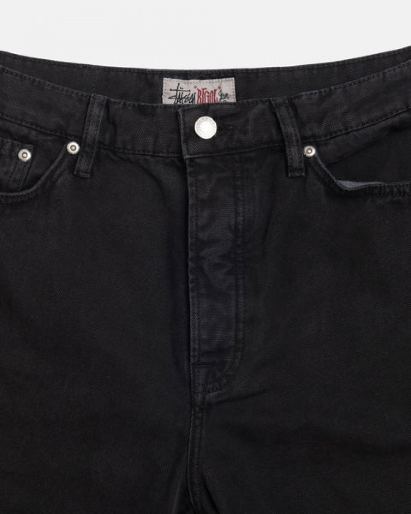 Stussy Big Ol' Jean Washed Canvas Men Denim Black | USL-0080