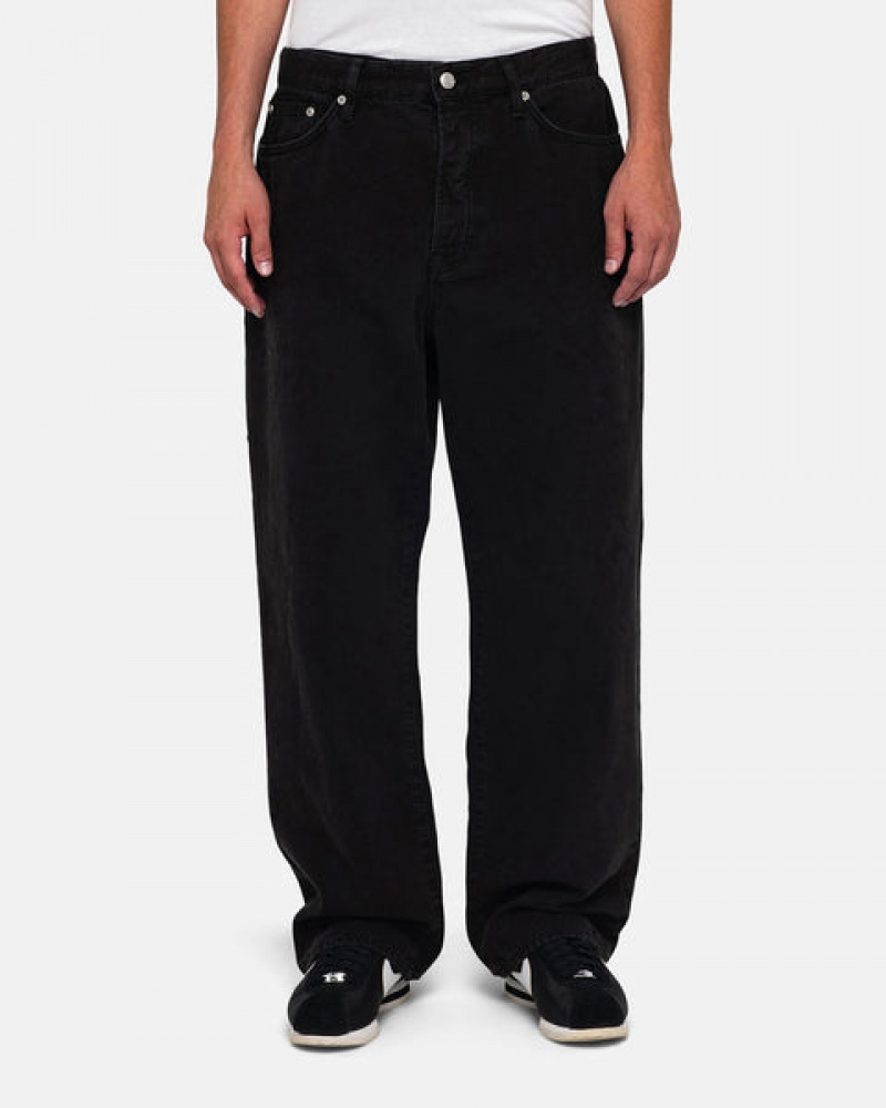 Stussy Big Ol' Jean Washed Canvas Men Denim Black | USL-0080