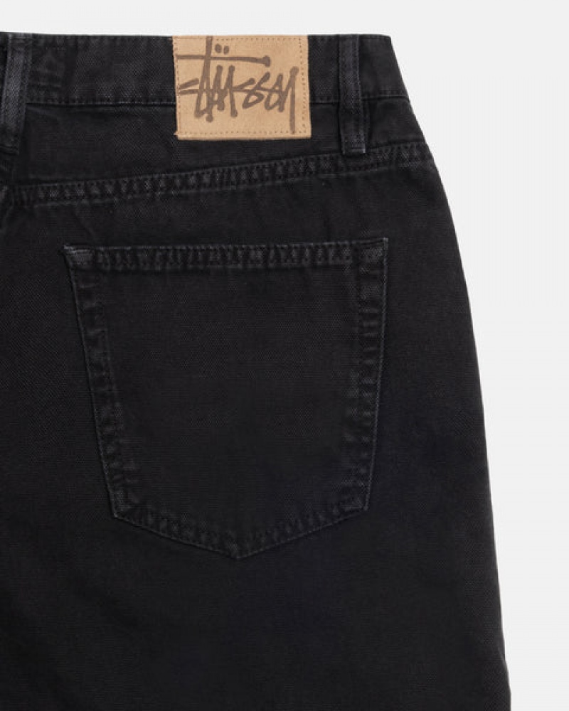 Stussy Big Ol' Jean Washed Canvas Men Denim Black | USL-0080