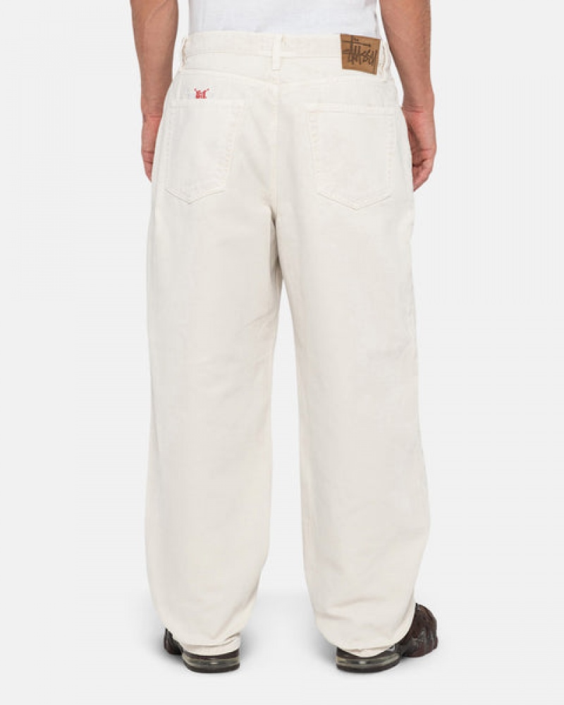 Stussy Big Ol' Jean Washed Canvas Men Pants Beige | VED-4536