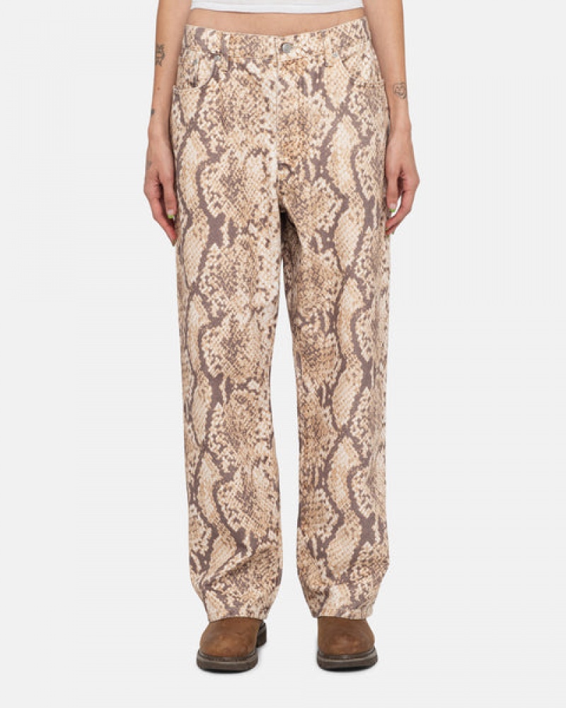 Stussy Big Ol' Jean Washed Canvas Women Pants Snake | AEU-2708