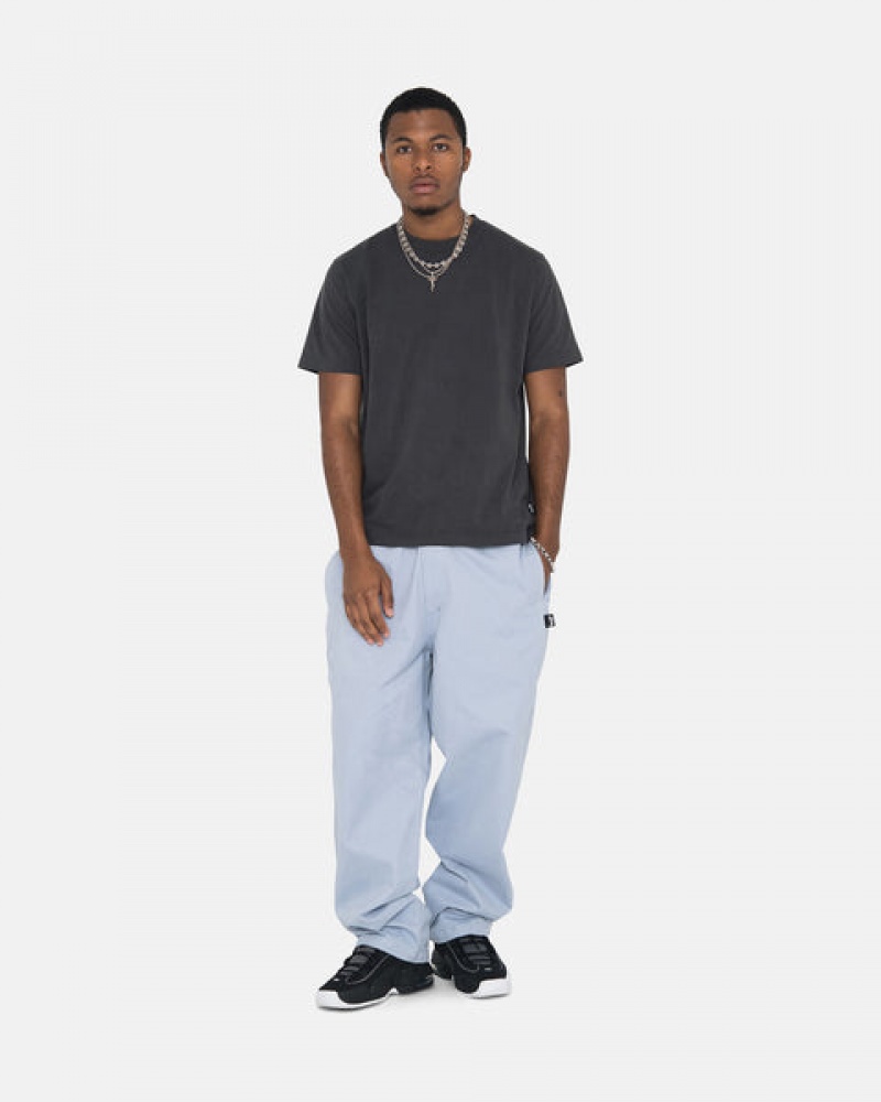 Stussy Brushed Beach Pant Men Pants Blue | KJA-2627