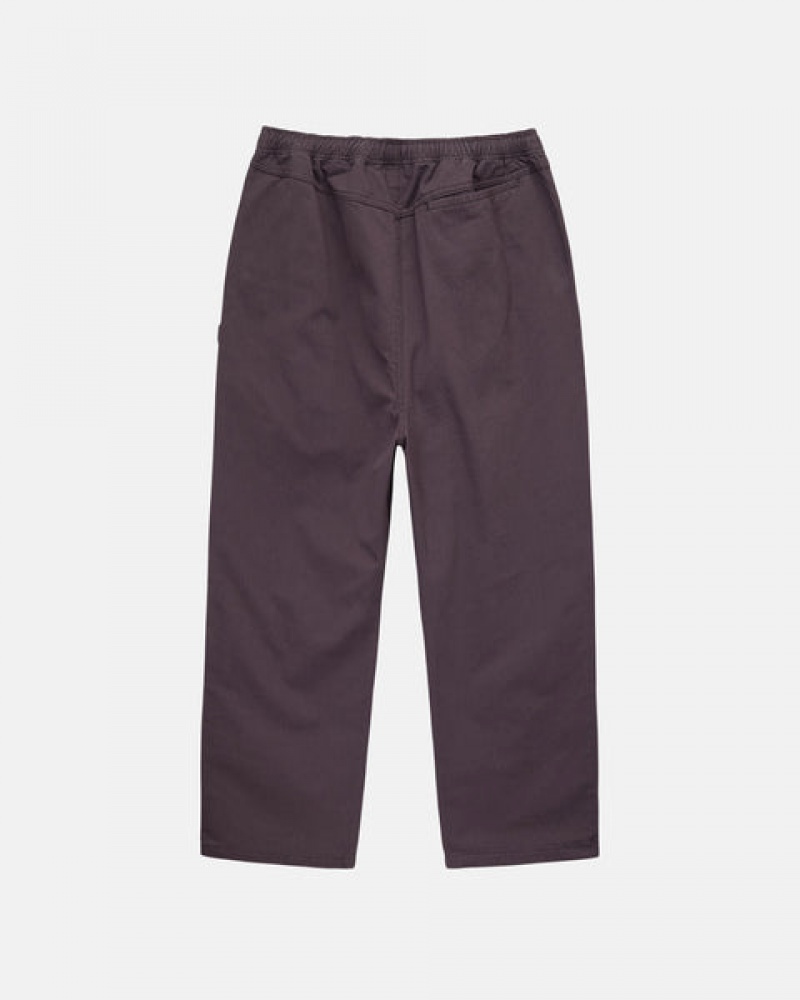 Stussy Brushed Beach Pant Men Pants Burgundy | FHI-2398