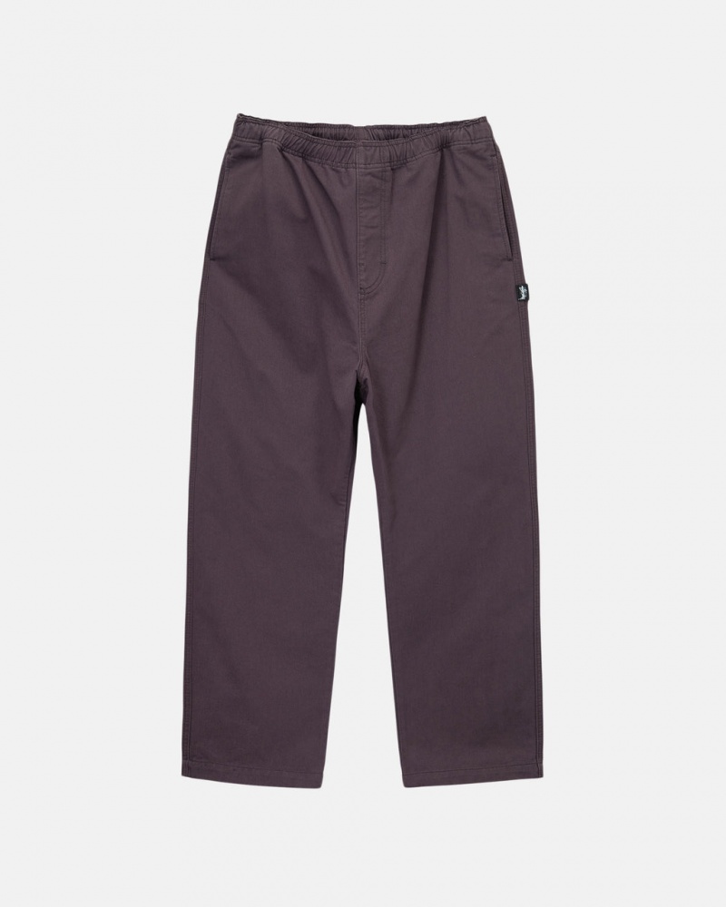 Stussy Brushed Beach Pant Men Pants Burgundy | FHI-2398