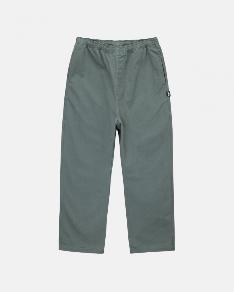 Stussy Brushed Beach Pant Men Pants Green | KXV-9702