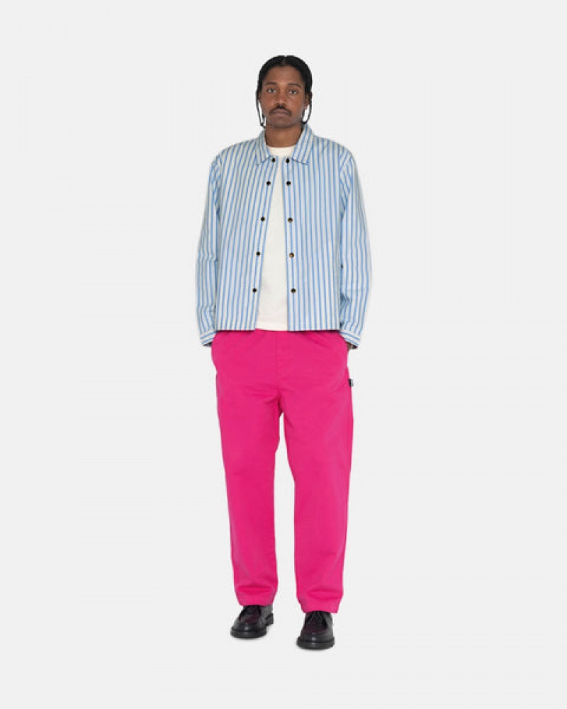 Stussy Brushed Beach Pant Men Pants Pink | YUB-9676