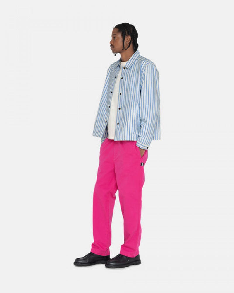 Stussy Brushed Beach Pant Men Pants Pink | YUB-9676