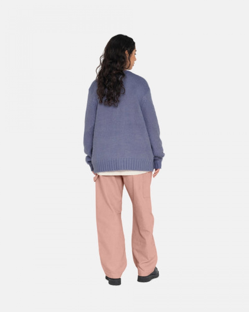 Stussy Brushed Cardigan Women Sweaters Purple | IIA-1293