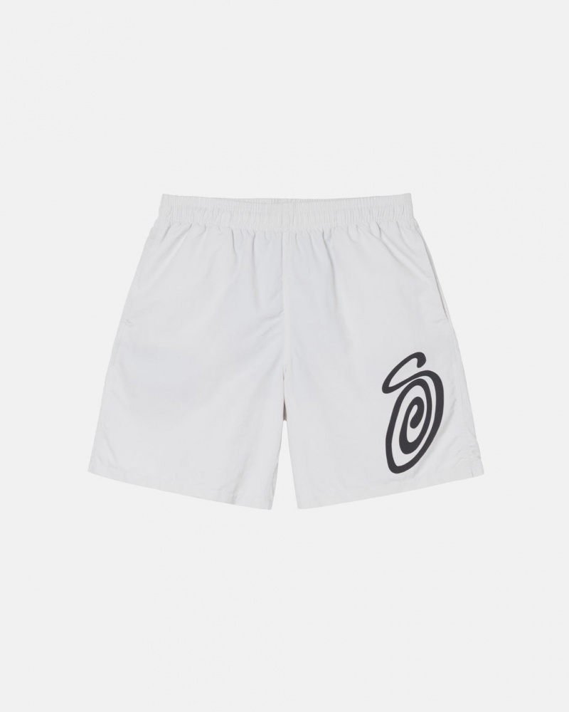 Stussy Curly S Water Short Men Swimwear Beige | BFS-8552