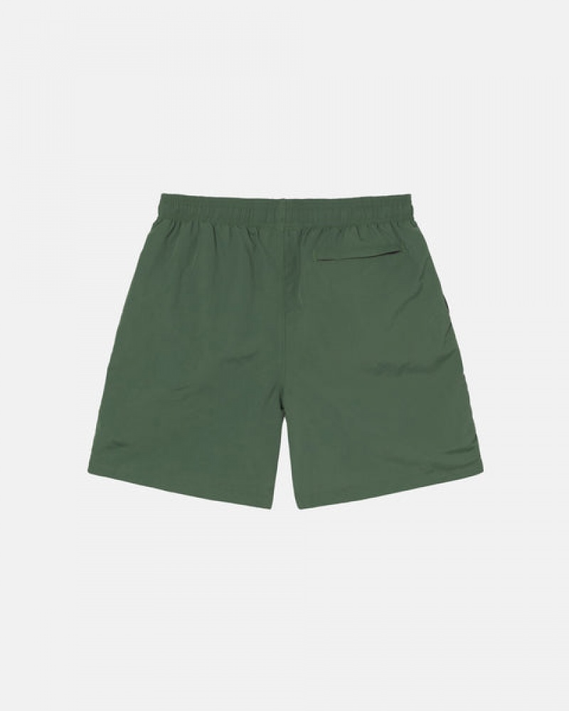 Stussy Curly S Water Short Men Swimwear Olive | QDD-0547