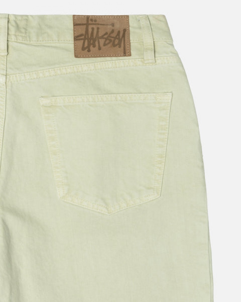 Stussy Double Dye Big 'Ol Jeans Men Pants Cream | ICN-7812