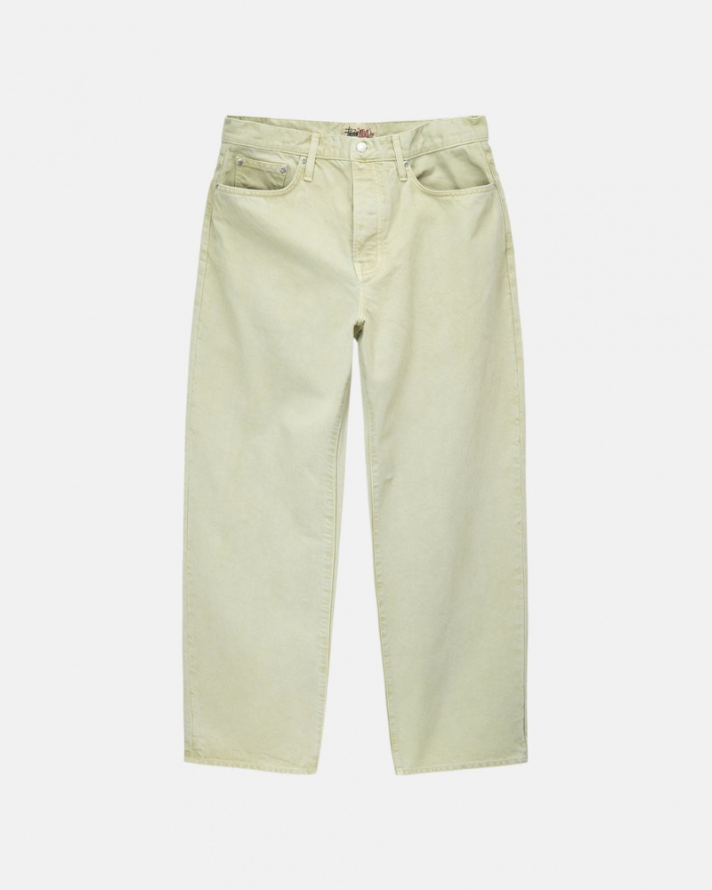 Stussy Double Dye Big \'Ol Jeans Men Pants Cream | ICN-7812