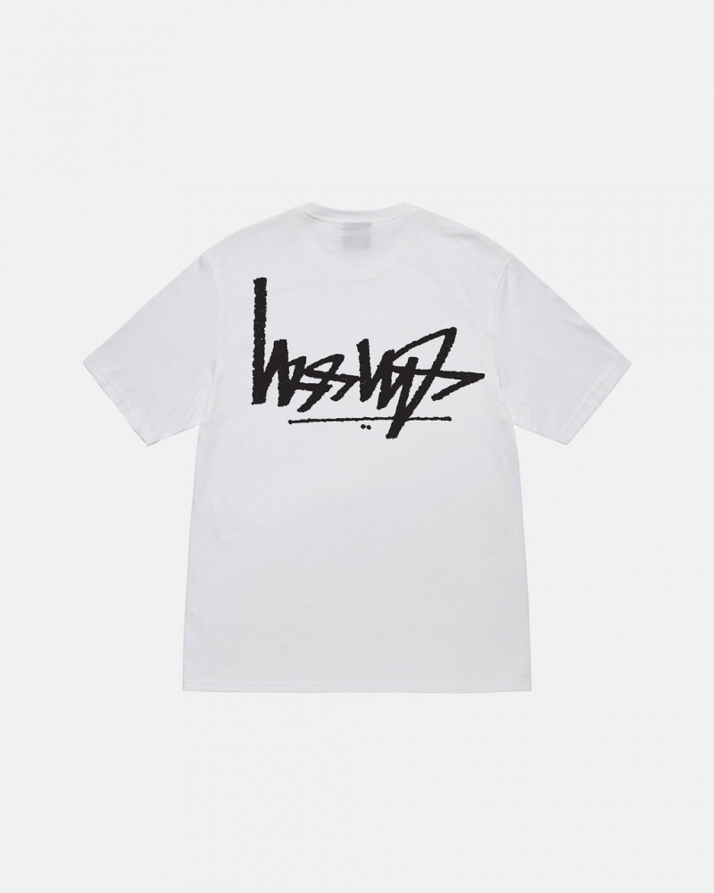 Stussy Flipped Tee Men T Shirt White | QWO-3589