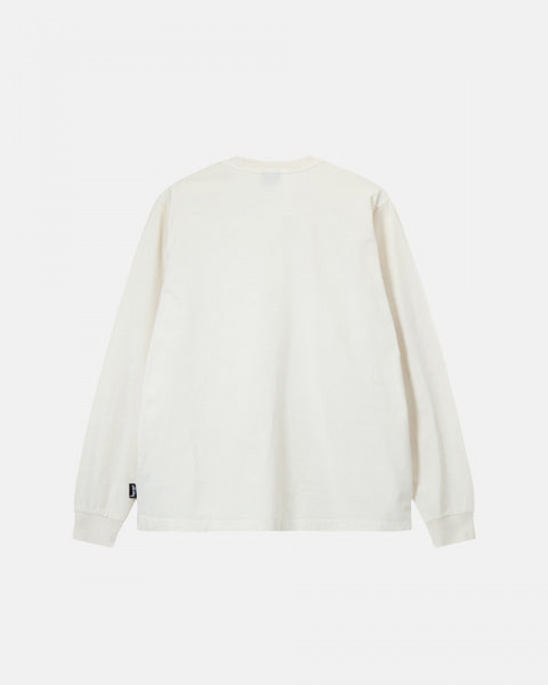 Stussy Heavyweight Pigment Dyed Ls Crew Women Tops Beige | DEU-2710