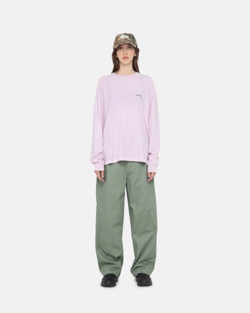 Stussy Lazy Ls Tee Women T Shirt Purple | LXO-4055