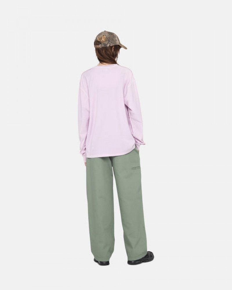 Stussy Lazy Ls Tee Women T Shirt Purple | LXO-4055