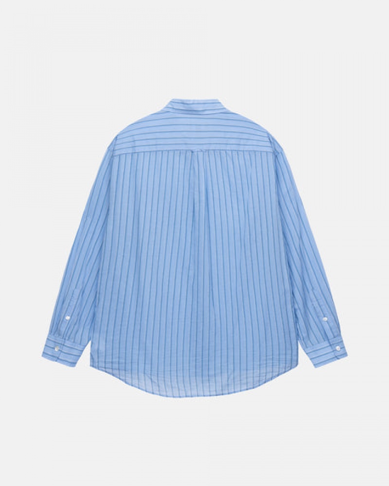 Stussy Light Weight Classic Shirt Men Shirts Blue | FPE-3674