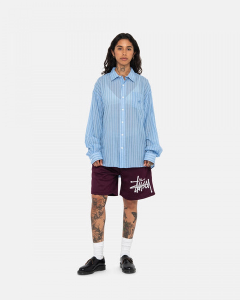 Stussy Light Weight Classic Shirt Men Shirts Blue | FPE-3674