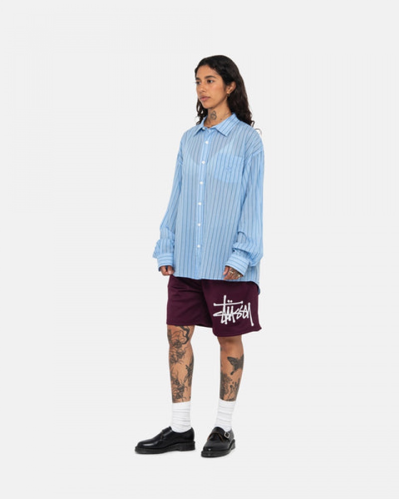 Stussy Light Weight Classic Shirt Men Shirts Blue | FPE-3674