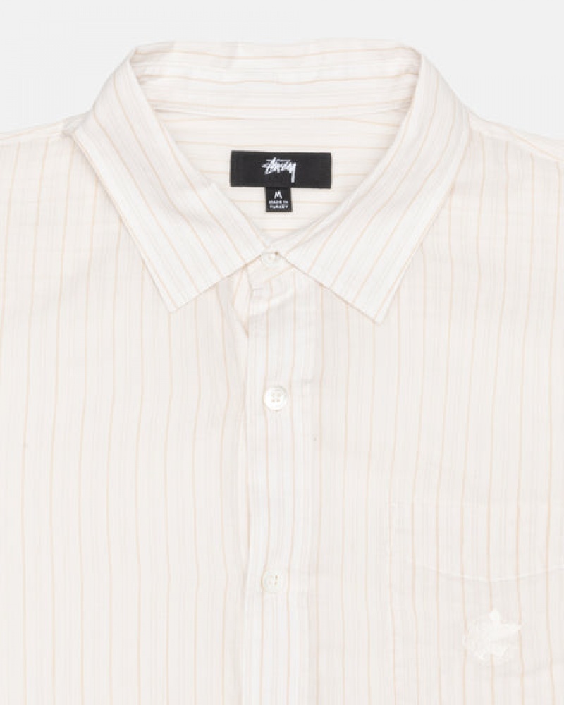 Stussy Light Weight Classic Shirt Men Shirts White | XUN-1523