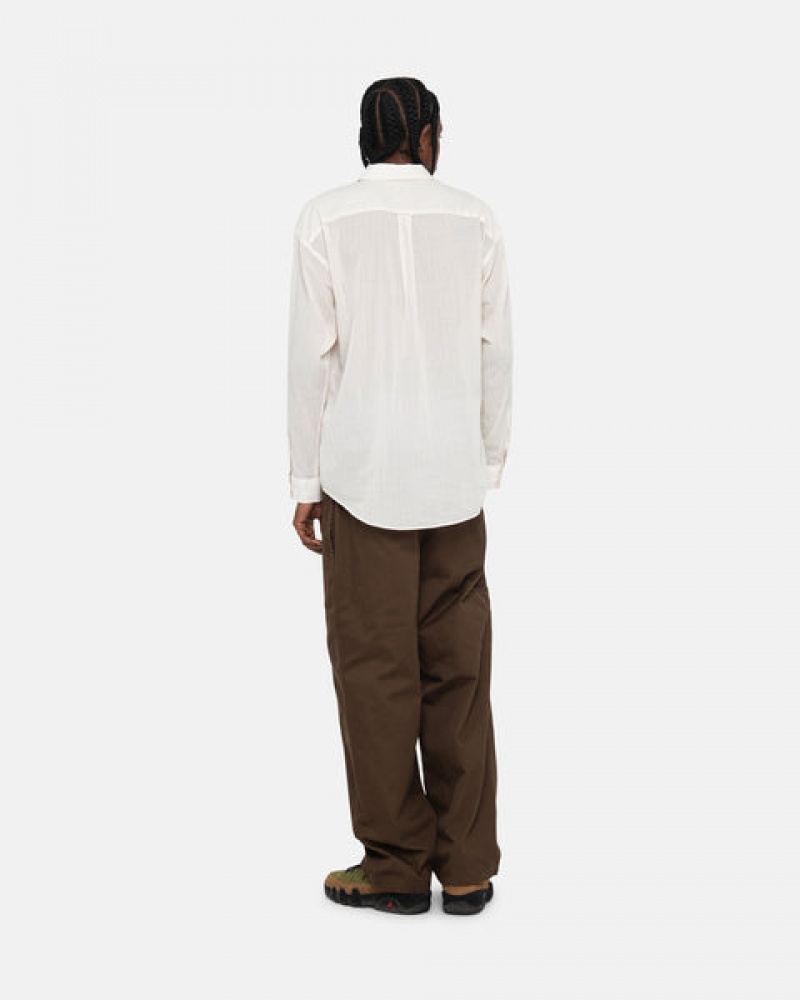 Stussy Light Weight Classic Shirt Men Shirts White | XUN-1523