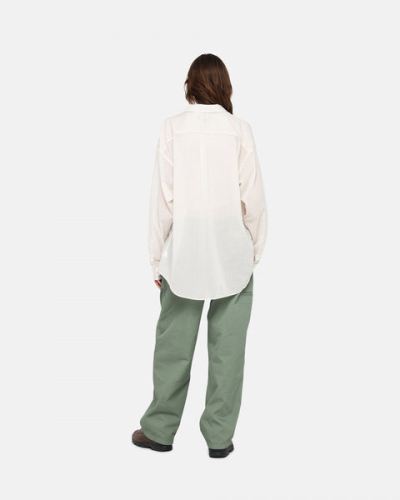 Stussy Light Weight Classic Shirt Men Shirts White | XUN-1523