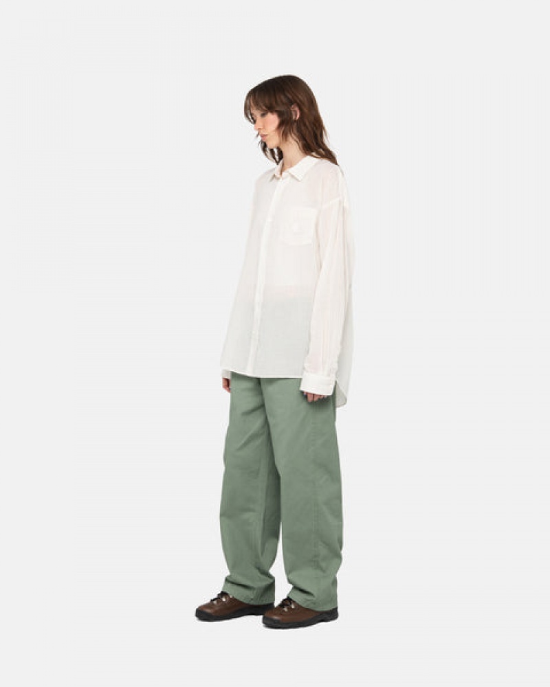 Stussy Light Weight Classic Shirt Women Shirts White | OWT-6337