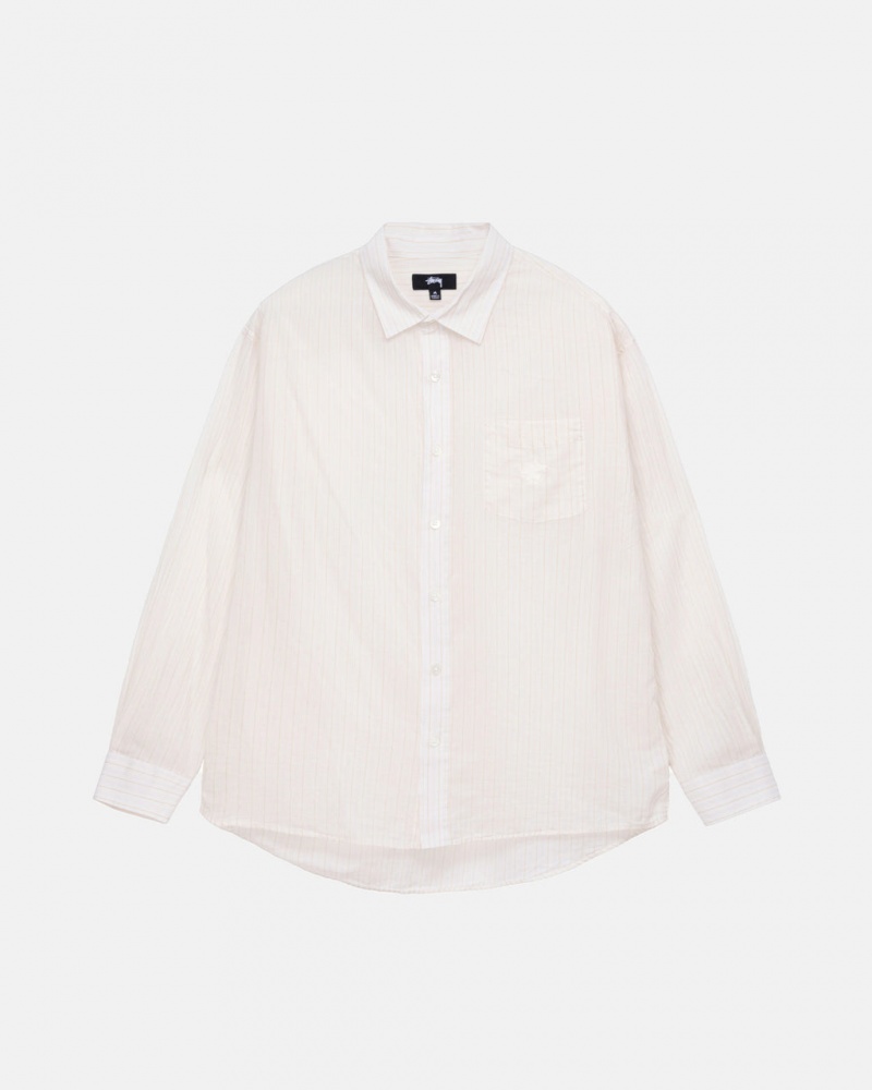 Stussy Light Weight Classic Shirt Women Shirts White | OWT-6337