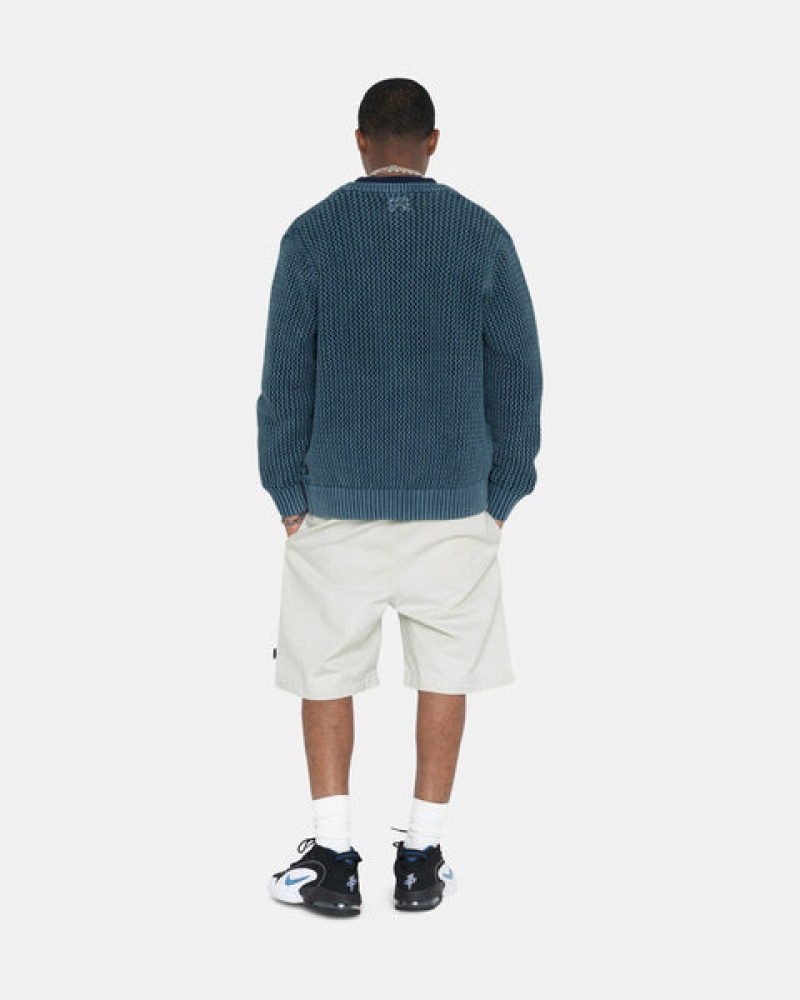 Stussy Loose Gauge Cardigan Men Sweaters Blue | MXH-9307