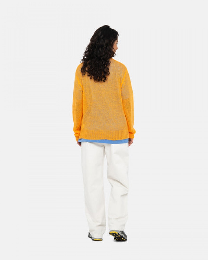 Stussy Loose Knit Sweater Men Sweaters Orange | PBY-3370