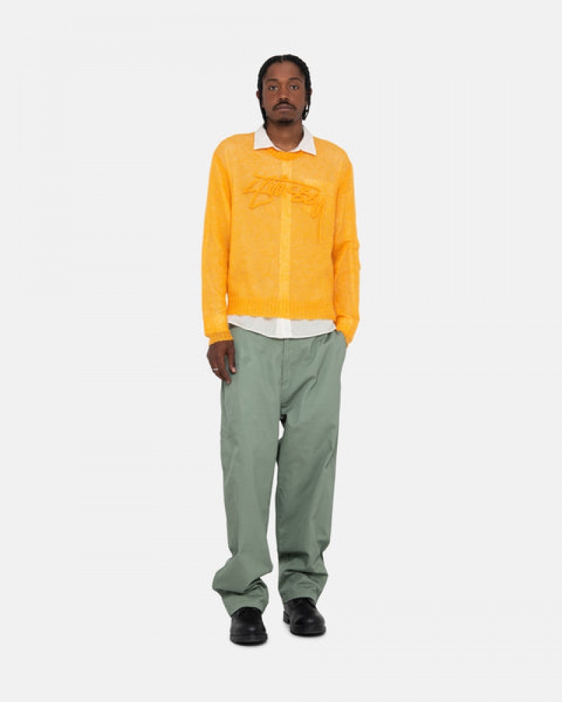 Stussy Loose Knit Sweater Men Sweaters Orange | PBY-3370