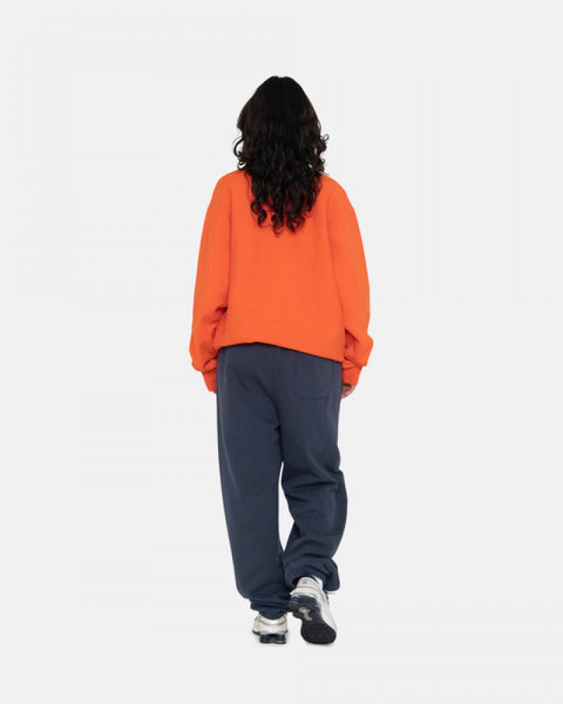 Stussy Overdyed Stock Logo Crew Men Sweatshirts Orange | WJP-0404