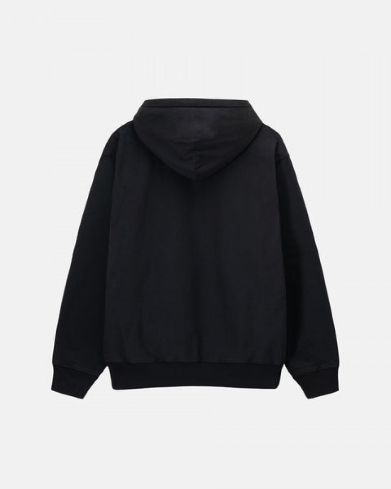 Stussy Overdyed Stock Logo Hoodie Men Hoodie Black | WZC-5261