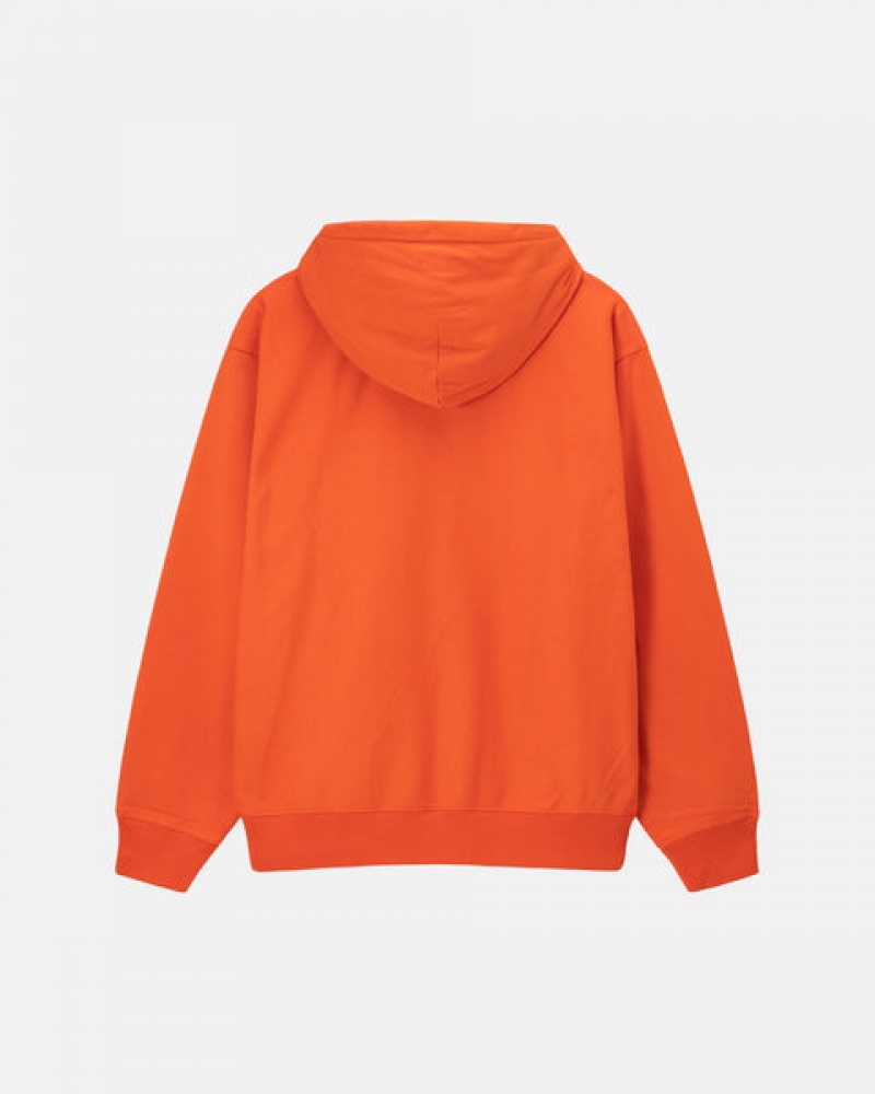 Stussy Overdyed Stock Logo Hoodie Men Hoodie Orange | IVJ-5938