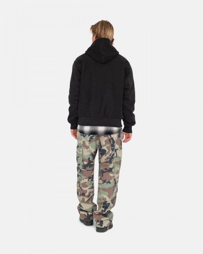 Stussy Overdyed Stock Logo Hoodie Women Hoodie Black | CJG-8373