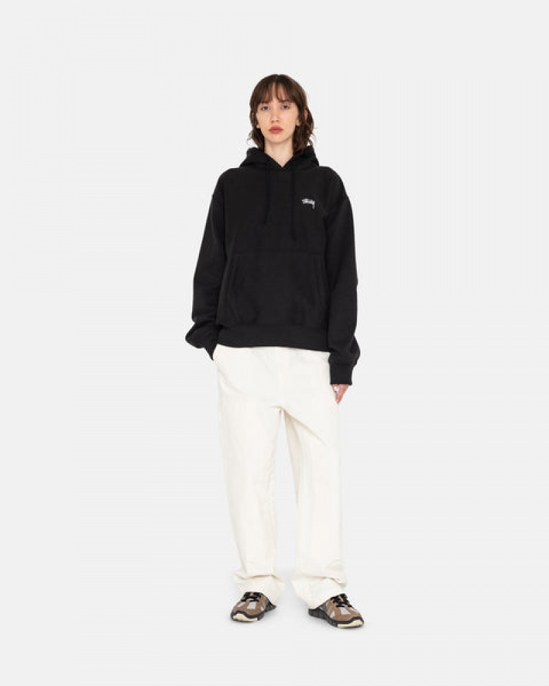 Stussy Overdyed Stock Logo Hoodie Women Hoodie Black | CJG-8373