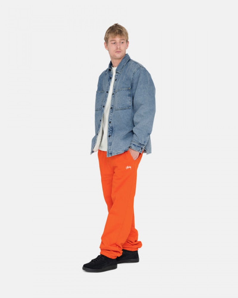 Stussy Overdyed Stock Logo Pant Men Sweatshirts Orange | WRE-5752