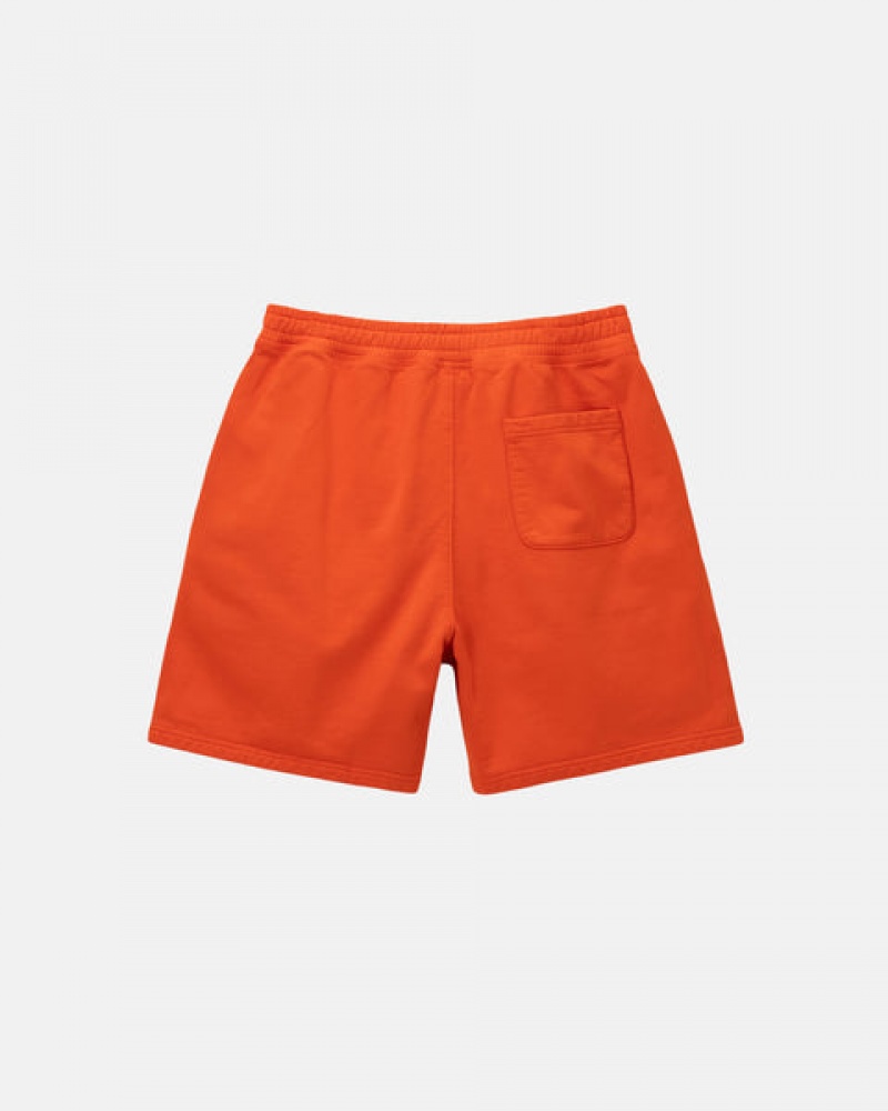 Stussy Overdyed Stock Logo Short Men Sweatshirts Orange | MWY-2348