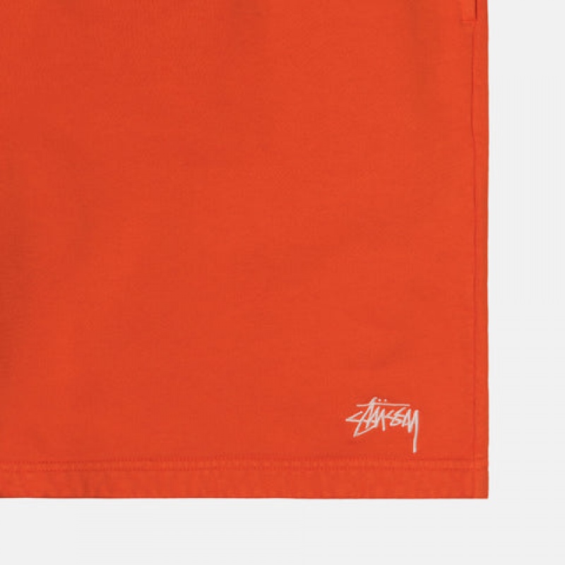 Stussy Overdyed Stock Logo Short Men Sweatshirts Orange | MWY-2348