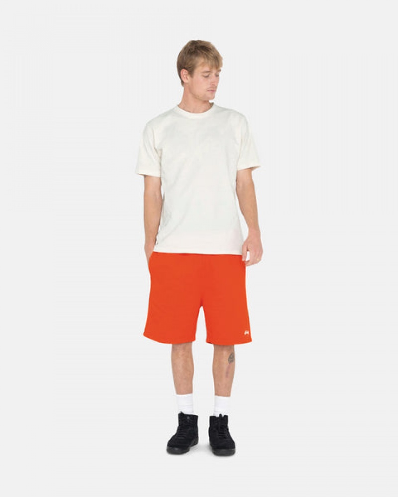 Stussy Overdyed Stock Logo Short Men Sweatshirts Orange | MWY-2348