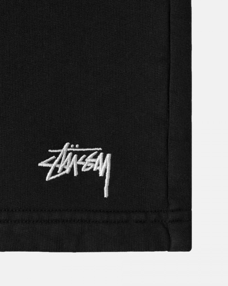 Stussy Overdyed Stock Logo Sweat Short Men Shorts Black | QKE-0950