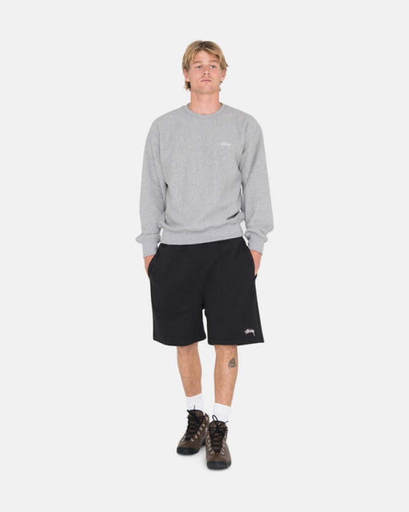 Stussy Overdyed Stock Logo Sweat Short Men Shorts Black | QKE-0950