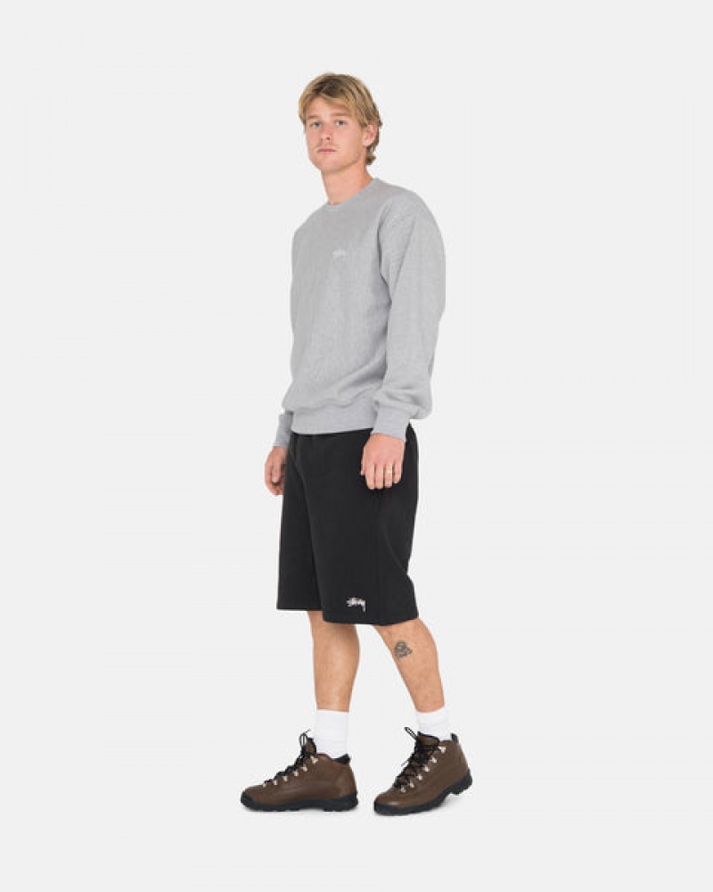 Stussy Overdyed Stock Logo Sweat Short Men Shorts Black | QKE-0950