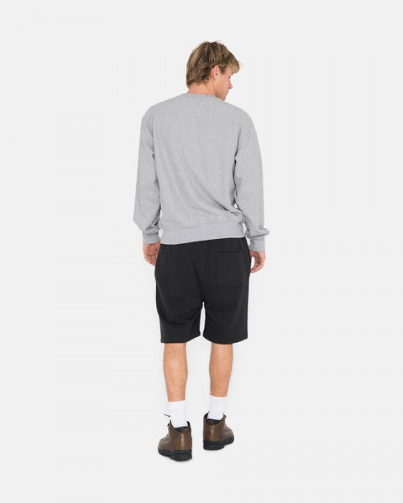 Stussy Overdyed Stock Logo Sweat Short Men Shorts Black | QKE-0950