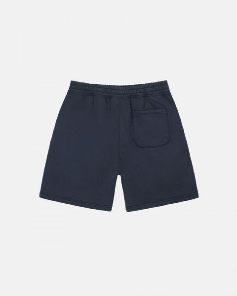 Stussy Overdyed Stock Logo Sweat Short Men Shorts Navy | SBN-9953