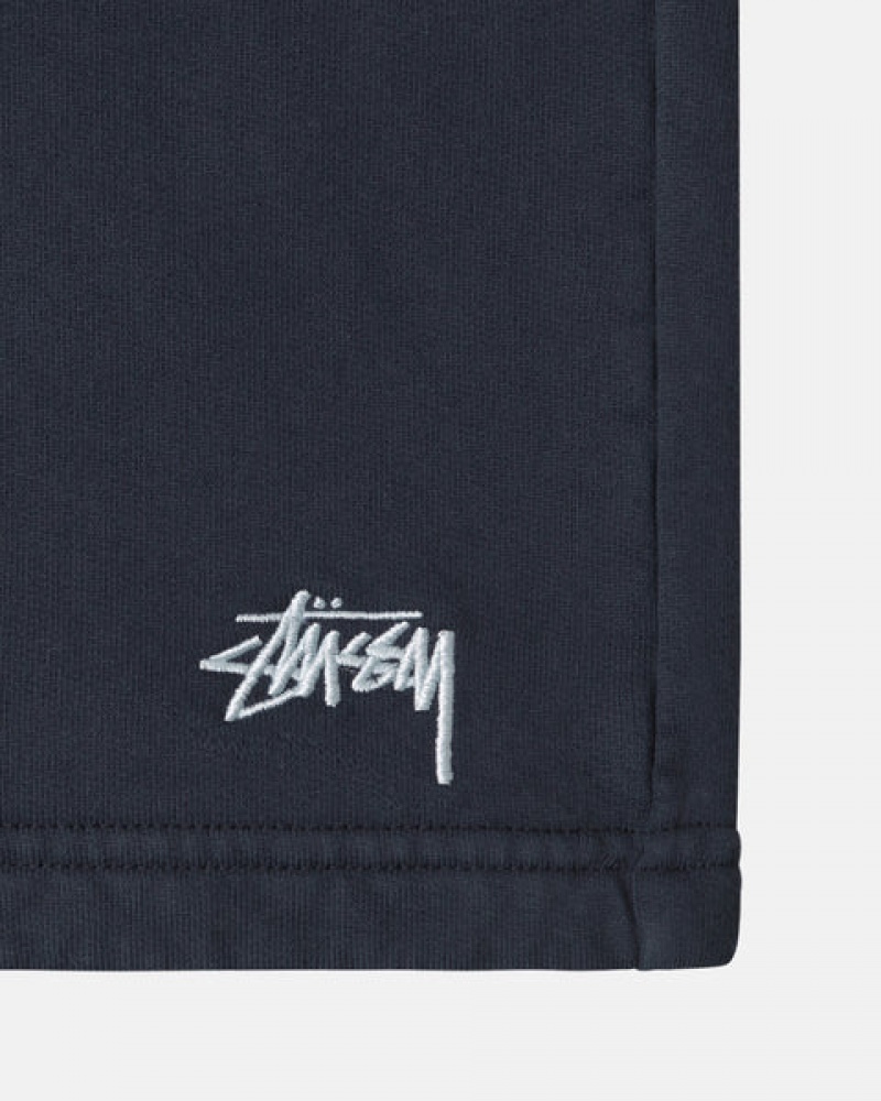 Stussy Overdyed Stock Logo Sweat Short Men Shorts Navy | SBN-9953