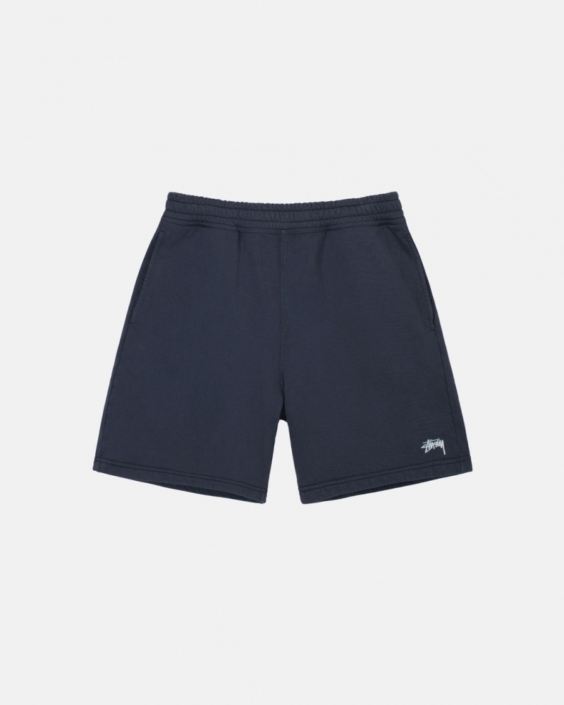 Stussy Overdyed Stock Logo Sweat Short Men Shorts Navy | SBN-9953