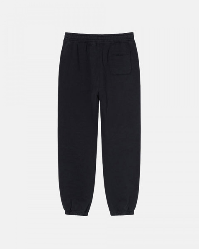 Stussy Overdyed Stock Logo Sweatpant Men Sweatpants Black | XGD-9217